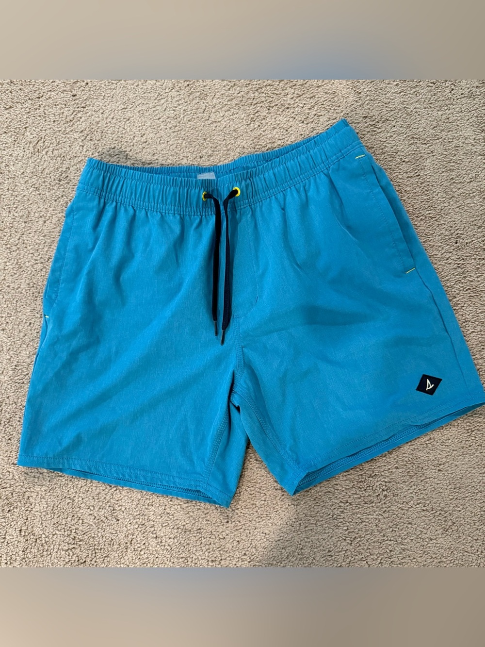 Sperry Bright Teal Swim Trunks with Black Drawcord
